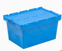 Conteneurs de stockage et de déménagement en plastique écologiques pour la logistique industrielle, avec couvercles intégrés, vente en gros par les fabricants