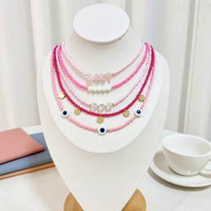 Collier de style bohème tendance INS couleur dopamine chaîne de clavicule perlée avec perles de rocaille <span class=keywords><strong>Miyuki</strong></span> <span class=keywords><strong>pendentif</strong></span> d'été pour cadeau - Product Image 2