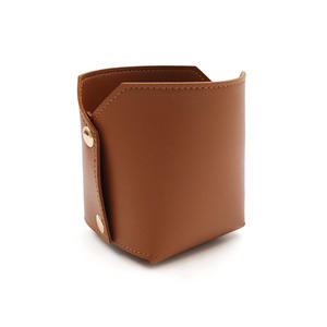 Support de stylos en cuir PU fait main DIY, boîte de rangement de bureau, plateau de rangement <span class=keywords><strong>pour</strong></span> stylos et pinceaux, idéal comme cadeau - Product Image 3