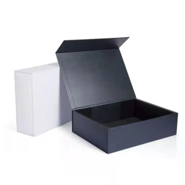 자석 뚜껑 마감 상자로 접히는 선물 마분지 종이 Foldable 카드를 위해 포장하는 주문 자석 까만 선물 상자