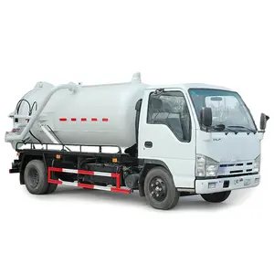 4X2 Isuzu npr真空下水吸引トラック下水道タンクトラック高圧水洗浄付きセプティックタンクトラック販売中