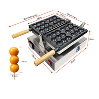 Acier inoxydable 3 boules brochette gaufrier Machine commerciale électrique 6 bâtonnets fromage gaufrier Machine numérique brochette Machine 220V