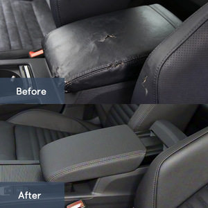 Funda de cuero para reposabrazos para Volkswagen Passat B8 2015-2019, caja de almacenamiento de microfibra negra, consola central - Product Image 5