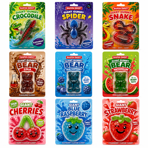 Fudge de gran tamaño, serpiente gigante, oso Araña, lombriz y otros dulces de goma suaves a granel de dibujos animados afrutados - Product Image 1
