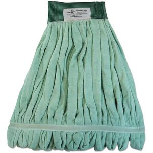 Lingettes de serpillière en microfibre Boardwalk BWKMWTMGCT avec extrémité bouclée, panier en plastique vert moyen, lot de 12 par carton pour usage domestique - Product Image 1