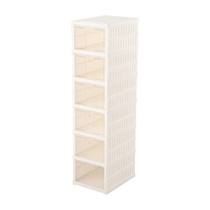 Meuble à chaussures 5 niveaux anti-poussière, portable et empilable pour salon - Product Image 1