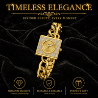 Montre de luxe pour femme à cadran carré entièrement sertie de diamants, Chenlong, étanche, à quartz, avec bracelet en alliage et aiguilles.