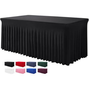 Retailer <b>Activities</b> Party City Supplies Red Plain Wedding <b>Table</b> Skirts Spandex Fabric Woven Customizable - Product Image 1