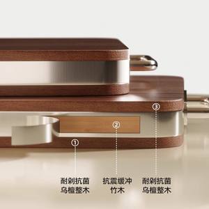 Tabla de Cortar Rectangular de Madera de Ébano Kitchoice, Antibacteriana, Antimoho, con Mango de Cobre, Duradera, para Uso Doméstico - Product Image 5