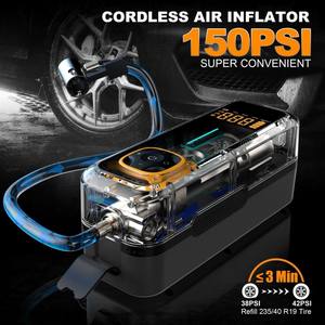 Nuevo Compresor de Aire Portátil Inalámbrico de 12V para Auto, Manómetro Digital, 5000mAh, Monitor de Presión de Neumáticos para Auto y Bicicleta - Product Image 5