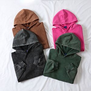 Sweat-shirts à capuche personnalisés délavés à l'acide pour hommes, style vintage oversize, avec logo OEM, en coton, streetwear - Product Image 4