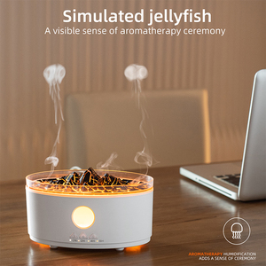 Macchina per Vulcano di Fuoco Simulato con Meduse da 200ml, Umidificatore da Tavolo con Doppio Spruzzo e Anello di Fumo per Camera da Letto - Product Image 5