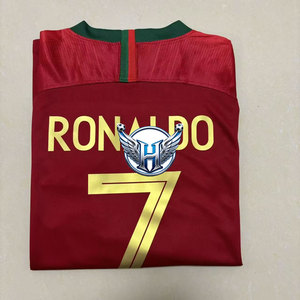 Maglia <span class=keywords><strong>da</strong></span> Calcio <span class=keywords><strong>Ronaldo</strong></span> 2018 Retro Vintage Personalizzabile di Alta Qualità 100% Poliestere Asciugatura Rapida Manica Lunga - Product Image 1