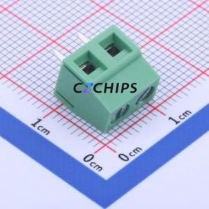 TO0201520000G Screw Terminal Block Through hole Component (THT),P=5mm Connector 1x2P 5mm Green Through Hole - Product Image 1