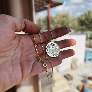 CE Sertifikalı Sevgililer Günü Hediyeleri El Boyaması Yağlı Tavşan Evcil Hayvan Figürlü Bozuk Para Kolye - Product Image 4