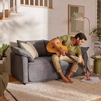Sofá Cama Plegable con Asientos en Línea Recta, Sofá Tapizado Multifuncional para Sala de Estar para Sentarse y Dormir