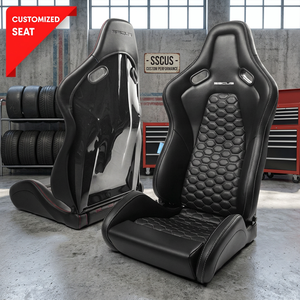 Asiento Deportivo Completo Negro ACE-PU de SSCUS con Construcción de FRP y Cuero PU - Product Image 1