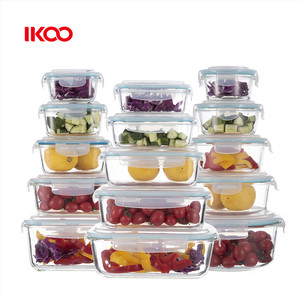 Airtight lunch box glass food storage container with lid glass lunch box