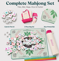 Jeu de Mahjong américain de luxe rose en acrylique, résistant à l'eau, écologique, moderne, pliable et portable – Meilleures ventes