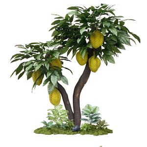 Árbol de Durian artificial de 5 pies <span class=keywords><strong>con</strong></span> follaje tropical perfumado de frutas puntiagudas realistas para parque temático/Resort Bonsai Artificiel - Product Image 3