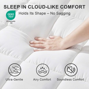 WQSPRING Bedmat Beschermingsmatras Effen Geweven 200TC Gewatteerd Aansluitend Ademend 3 Inch Elastische Diepe Zak Volledige Rugpijn Dik - Product Image 2