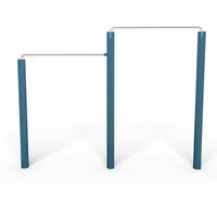 Barra Horizontal de Acero Galvanizado para Exteriores, Estación de Dominadas de Acero Sólido de 28 mm con Doble Altura, Equipo de Fitness para Parques de Entierro Directo