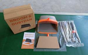 Hot Sell High Quality Household <b>Rubber</b> <b>Broom</b> Dismountable Aluminum for Home Kitchen Cleaning <b>Broom</b> and Dustpan <b>Broom</b> Brush Set - Product Image 2