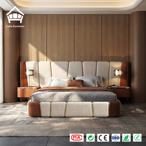 Set Letto Imbottito in Tonalità Neutre Eleganti, Fornitura Professionale per Progetti, Arredamento Camera da Letto Personalizzato per Mercato USA, Canada e Australia - Product Image 2