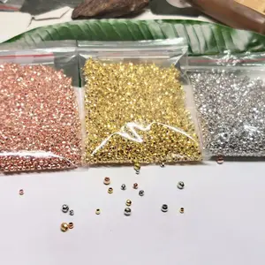 Diy Jewellery making Oxidised crimp bulk 925 Solid silver faceted micro end bead cover bangle jewelry beads and charms