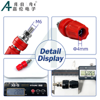 Connecteur de borne de liaison à courant élevé JIALUN M6*52mm 50A en cuivre nickelé, prise banane isolée pour alimentation automobile