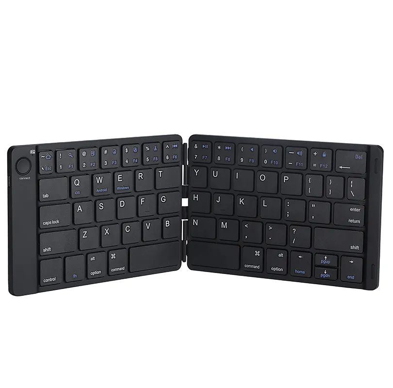 New Leather surface best pc Folding wireless BT keyboard for Tablet mobile phone