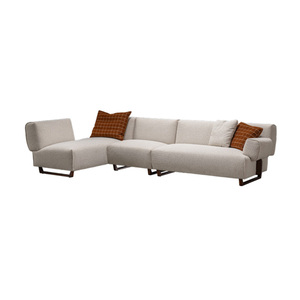 Sofá Seccional Extensible en Forma de L de Alta Gama, Estilo Italiano, Minimalismo Nórdico, Sofá Moderno de Tela para Sala de Estar - Product Image 4