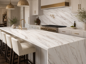 UNION Calacatta Mist Vein, Losa de Cuarzo Artificial Impresa, Super Jumbo, Diseño Moderno Ecológico, Encimeras para Cocina y Baño - Product Image 3