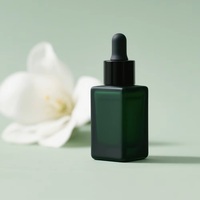 Flacon compte-gouttes en verre vide le plus vendu, forme rectangulaire, transparent givré, sérigraphié, pour huiles essentielles et gouttes pour les yeux, 30 ml, personnalisable