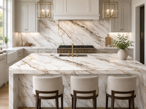 UNION STONE Calacatta Noir Aura, quartz imprimé artificiel, grande dalle, design moderne écologique, comptoirs de cuisine, murs et sols - Product Image 3