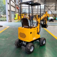 Mini Excavadora de Ruedas HIGHTOP HT-10L de 1 Tonelada, Certificada por CE y EPA, Máquina Hidráulica Compacta para Jardín, Granja y Construcción
