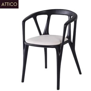 เก้าอี้ห้องรับประทานอาหารทำจากไม้หรูหรา sillas de comedor de madera สำหรับภายในโรงแรม Para restaurante เก้าอี้รับประทานอาหารหนัง PU สีดำ - Product Image 1