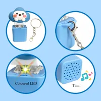 Timi dessin animé Fidget jouet LED interrupteur mécanique porte-clés en acier inoxydable doigt bouton porte-clés pour le soulagement du Stress porte-clés Gadget