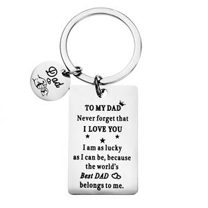 Llaveros de metal regalos del Día del Padre Llaveros de metal PARA MI PAPÁ Nunca olvides que TE AMO Soy como Lucky Metal regalos del Día del Padre - Product Image 2