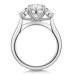 ROX Honour Oval & Half <b>Moon</b> Lab Grown Diamond <b>Ring</b> in Platinum 18 K White Gold Classic IGI Certified Diamond <b>Ring</b> for Wedding - Product Image 3