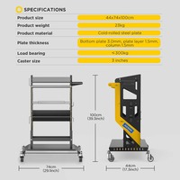 Carrito de Herramientas de Diagnóstico Metálico AUTOOL de 4 Niveles, 100 kg de Capacidad, OEM para Programación de ECU, Herramientas para Vehículos, Último Modelo 2025, Gran Venta
