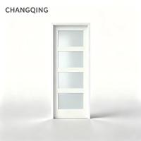 Porte intérieure moderne à 5 panneaux en composite, style Shaker, avec vitrage standard, pour la décoration d'appartements, surface finie