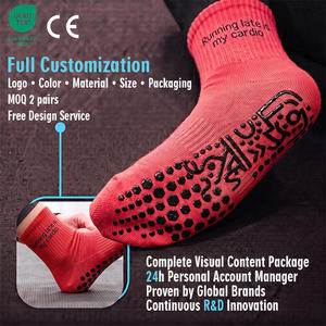 ถุงเท้ากันลื่น BiLu Terry Sole Grip แบบเต็มนิ้วเท้า ระบายอากาศได้ดี ผลิตจากผ้าถัก พิมพ์โลโก้ข้อความตามสั่ง รับผลิตแบรนด์ส่วนตัว ได้รับมาตรฐาน OEKO TEX CE สำหรับการส่งออก - Product Image 3