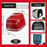 Coffre arrière universel TORST en ABS pour moto et scooter, 38L, plusieurs couleurs disponibles, avec doublure de dossier souple
