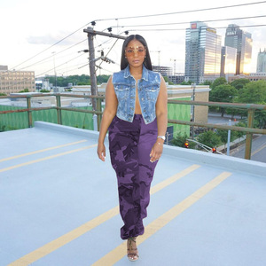 Abbigliamento <span class=keywords><strong>donna</strong></span> autunno 2025 con cuciture bicolore pantaloni e pantaloni <span class=keywords><strong>Cargo</strong></span> da <span class=keywords><strong>donna</strong></span> - Product Image 5