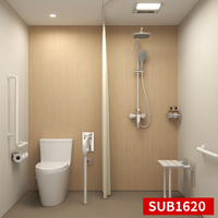 Vente flash : Salle de bain préfabriquée intégrée, module de salle de bain modulaire avec cabine de douche en verre intégrée, kit de salle de bain préfabriquée