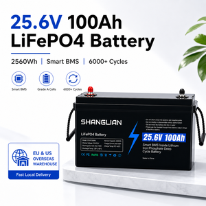 แบตเตอรี่ 24V 25.6V 100Ah 2560Wh ลิเธียมไอรอนฟอสเฟตแบบ Deep Cycle สำหรับมอเตอร์ทรอลลิ่ง เรือเดินทะเล เรือยอชท์ พลังงานสำรองจากพลังงานแสงอาทิตย์ 25.6V100Ah-LF - Product Image 1