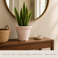Pot de fleurs en plastique imitation terre cuite de 8 pouces, empilable, avec plateau
