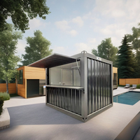 Maison mobile en conteneur imperméable simple et luxueuse de 20 pieds avec emballage plat pour jardin, supermarché et salle de sport