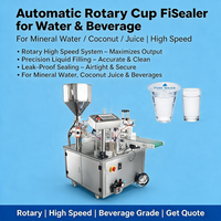 Machine de remplissage et de scellage automatique rotative pour gobelets d'eau, jus de coco et boissons minérales, système d'emballage